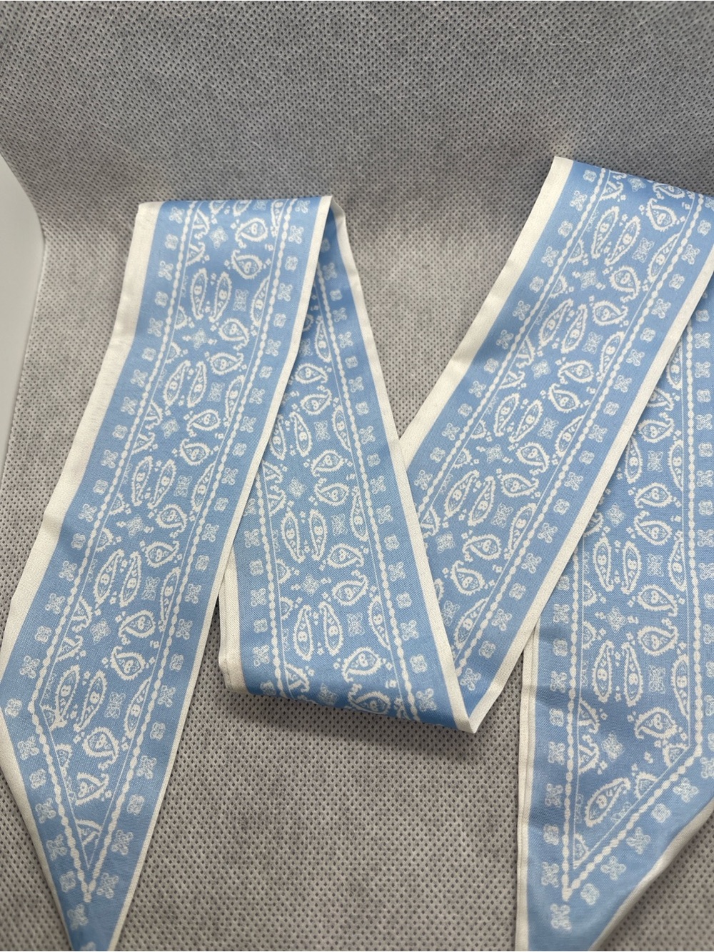 Blue and White Paisley Scarf Tie